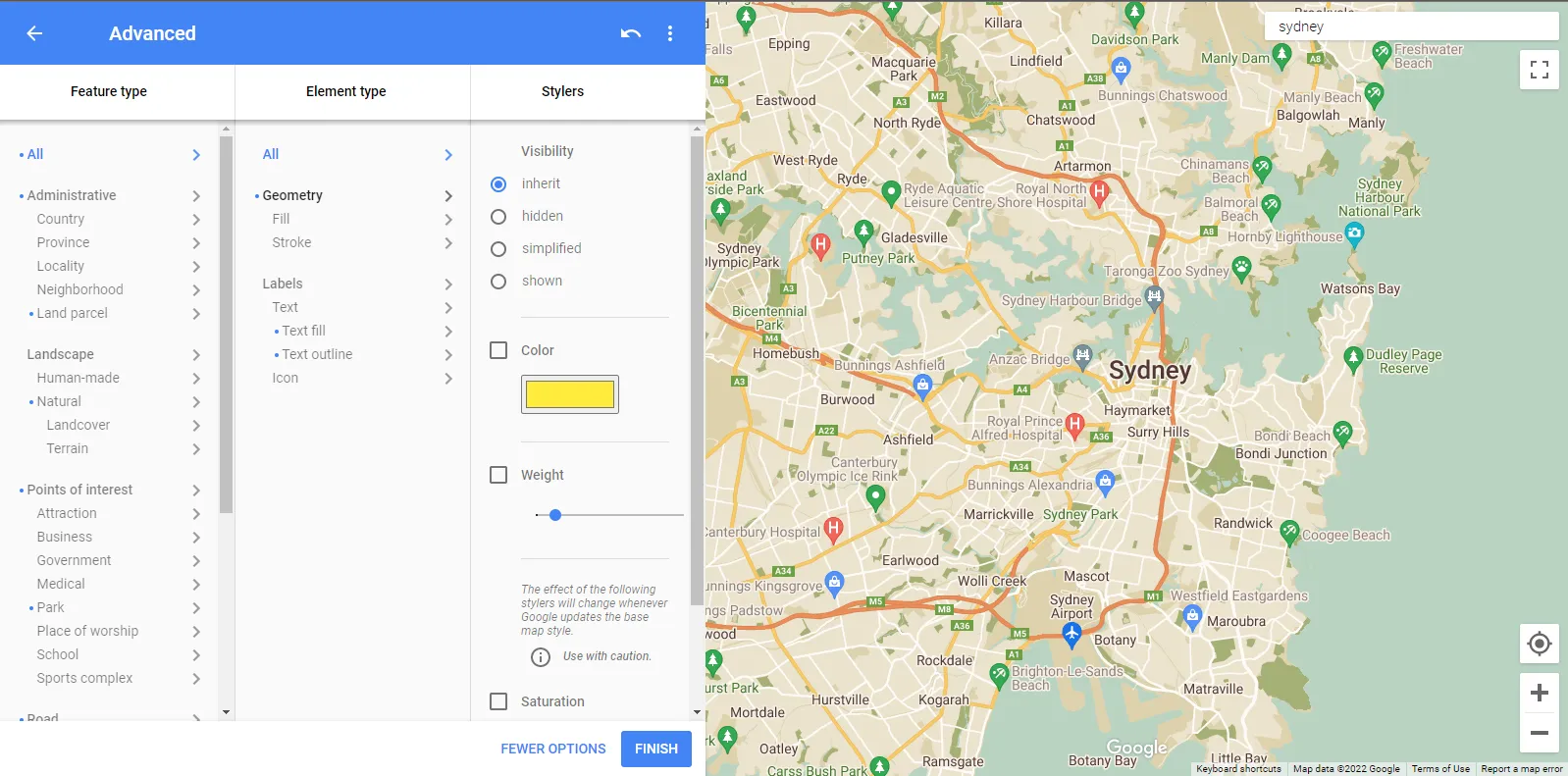 Feature, elements, stylers