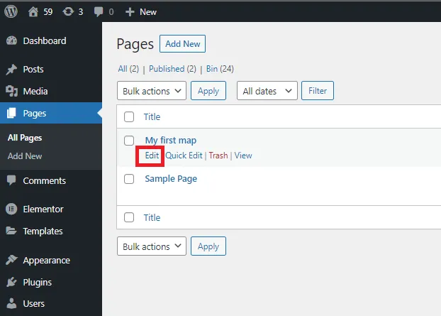 Access the page editor Access the page editor