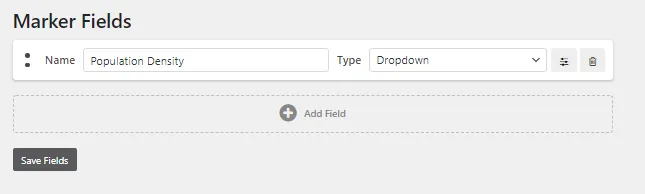 Creating a custom field and selecting the filter type
