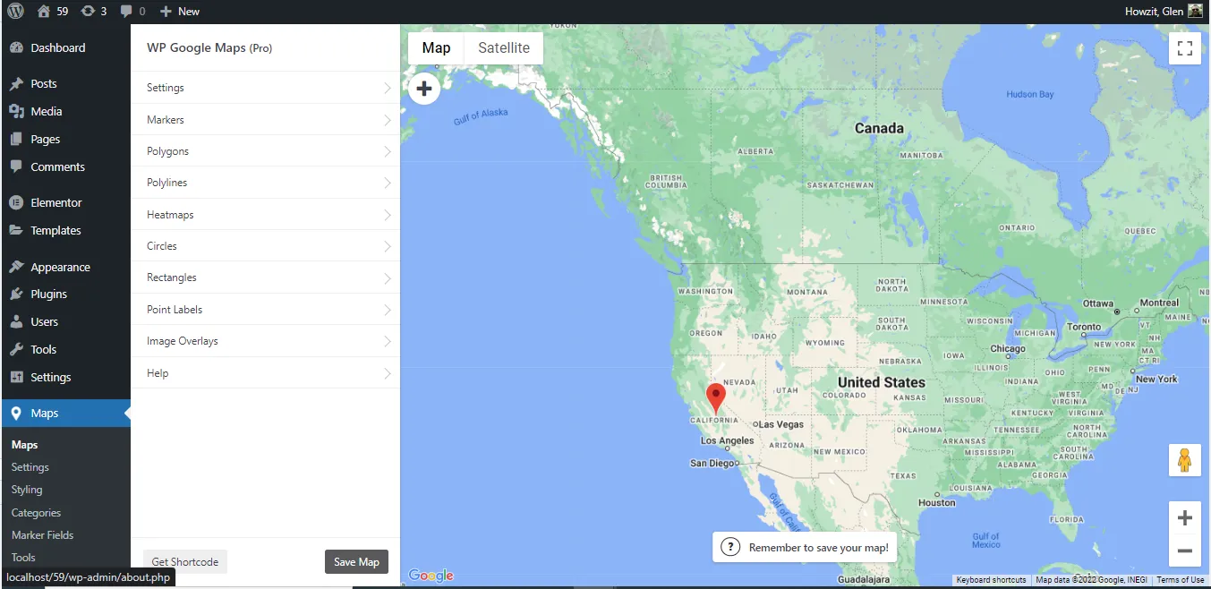 Edit Map landing page (Map Preview)