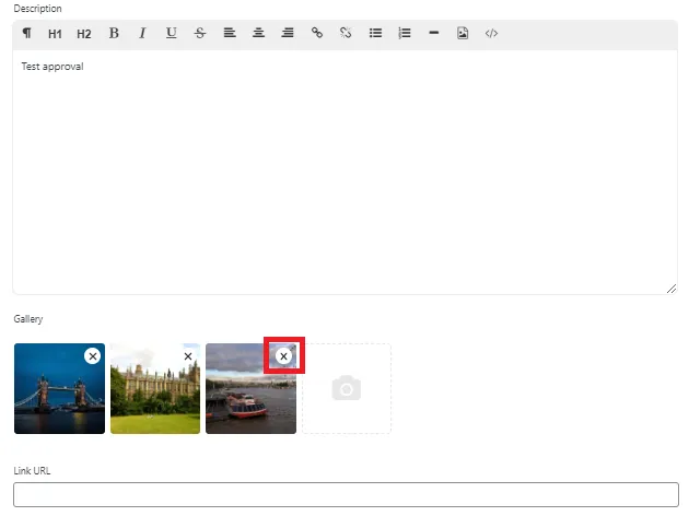 Remove images from the marker gallery