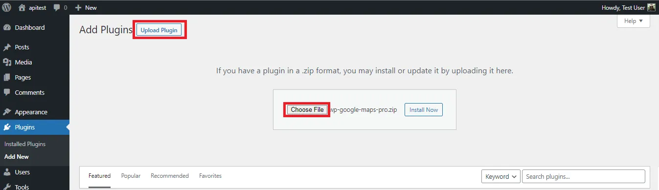 Select "Choose File" and navigate to where you saved the file