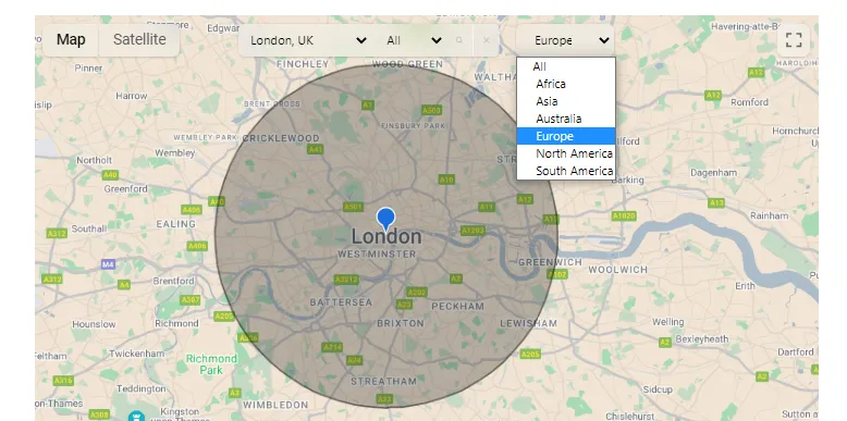 Category filter with Store Locator