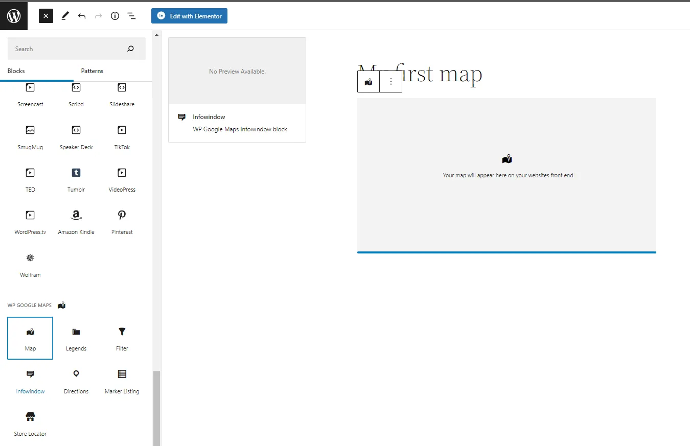 Inserting a Map Block Inserting a Map Block