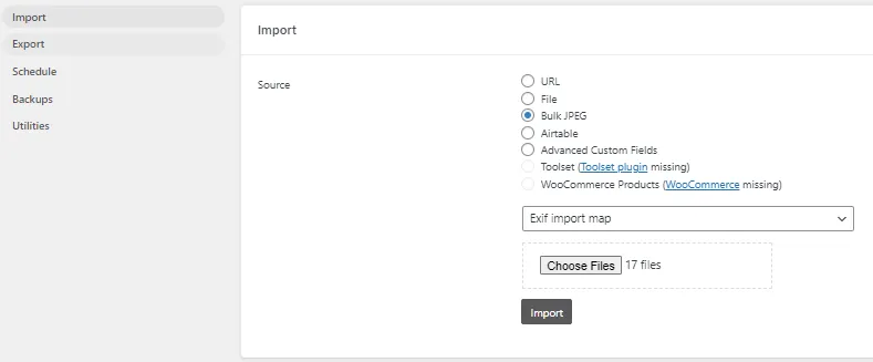 Select Bulk JPEG