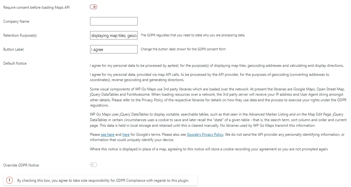Customizing the GDPR Notice
