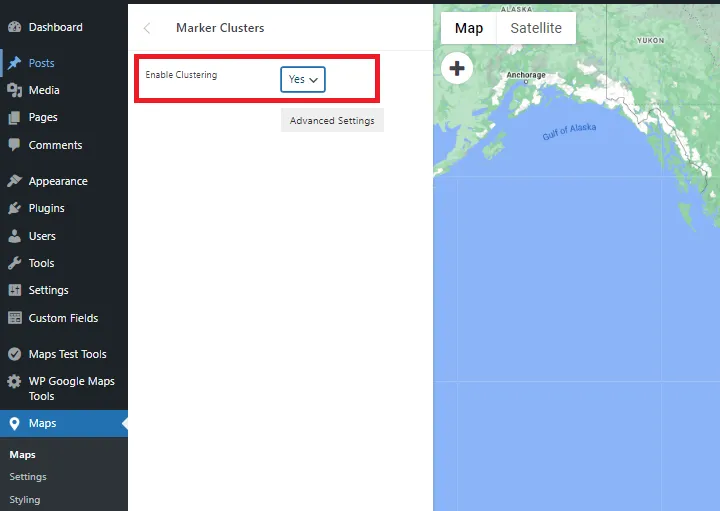 Enable marker Clustering